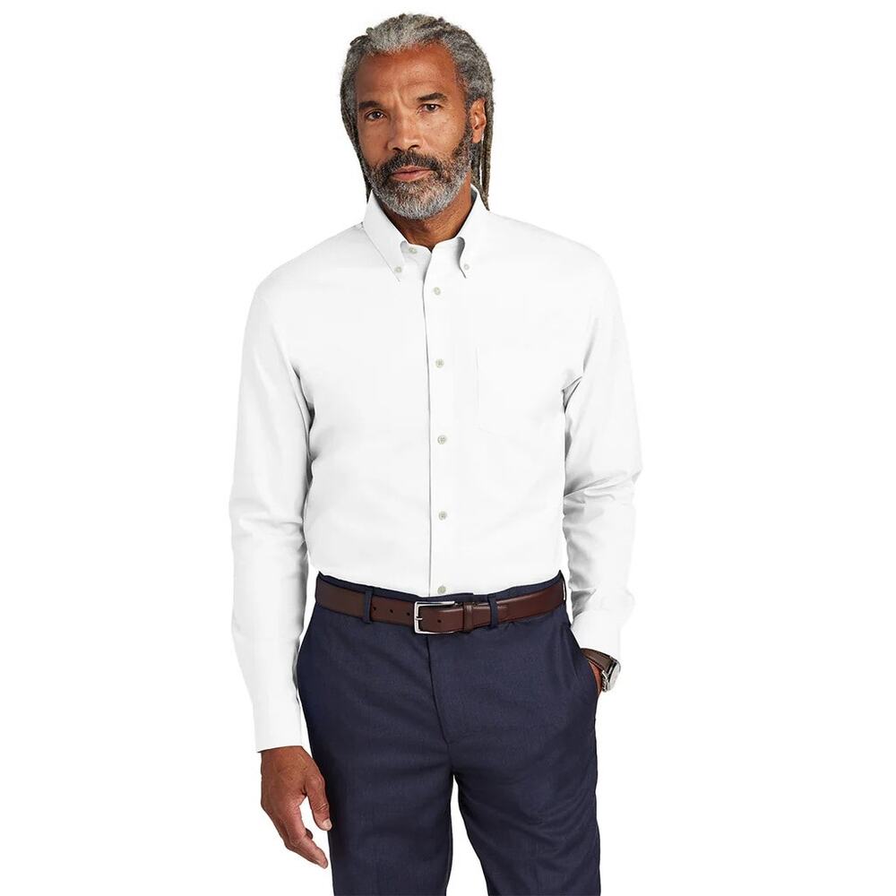 Brooks Brothers Shirt Button Up Down Solid White 16/33 L Men's Slim Fit up